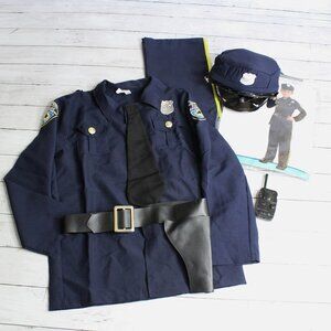 Cosplay Halloween Costume Boy's Size L 12-14 Police Officer Uniform Set